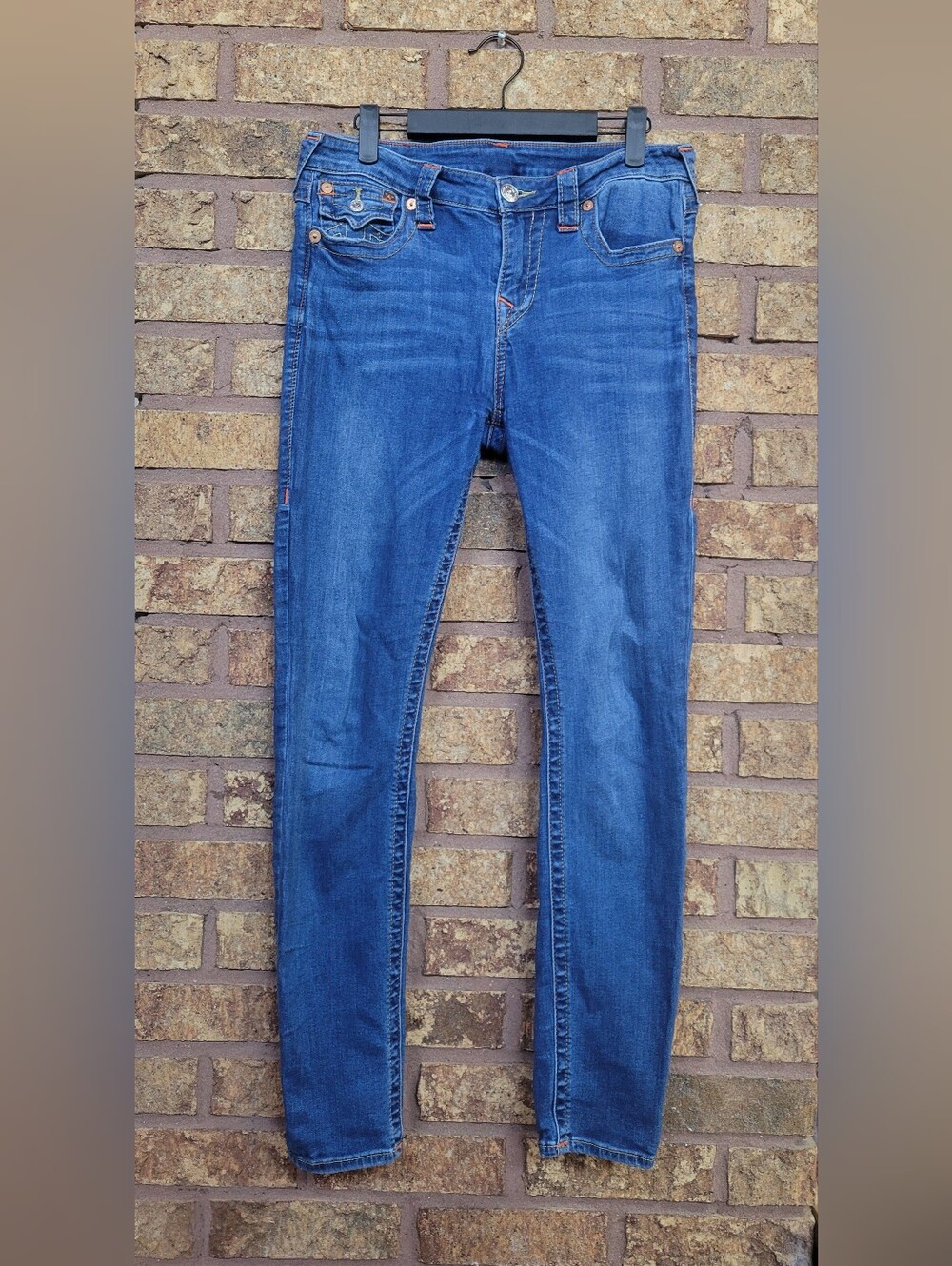 True Religion Super Skinny Jeans Flap Pockets Cotton Modal Stretch Size 30